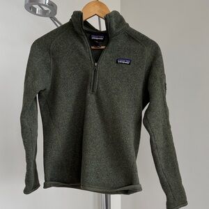 Patagonia Olive Green Quarter-Zip Fleece Pullover